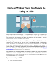 Content Writing Tools You Should Be Using In 2020