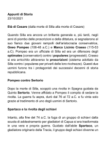 Appunti storia - L'età di Cesare (1)