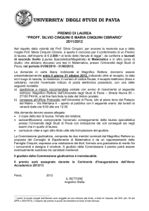 Carta intestata SEDA - Università degli studi di Pavia
