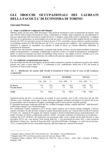 gli sbocchi occupazionali dei laureati della facolta` di economia di