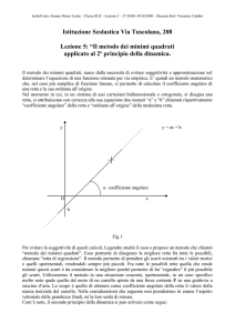 Lezione 5: “Il metodo dei minimi quadrati