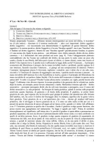 T307 INTRODUZIONE AL DIRITTO CANONICO