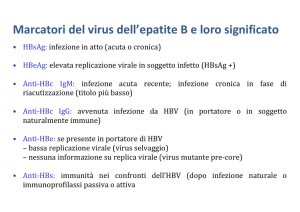 Marcatori del virus dell`epatite B e loro significato (33