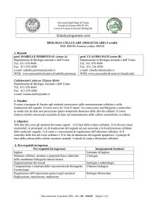 Pre-requisiti (in ingresso) - Corso di Laurea in Scienze Biologiche