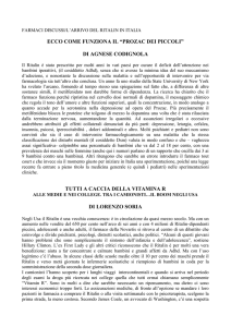 FARMACI DISCUSSI/L`ARRIVO DEL RITALIN IN ITALIA