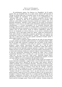 Fede in crisi? - Prof. Francesco D`Agostino (www.avvenire.it)