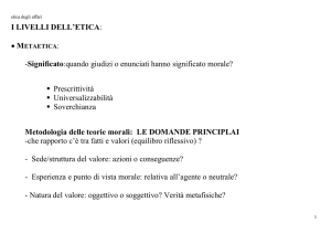 I LIVELLI DELL`ETICA: - Dipartimento di Sociologia e Ricerca Sociale