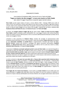 Ufficio stampa Lucca, 28 aprile 2015 COMUNICATO STAMPA Una