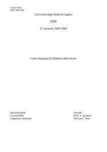Cecilia Melis SSIS 2004-2006 Università degli Studi di Cagliari SSIS