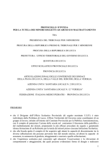 scaricare il protocollo miriam - Provincia di Lucca