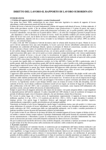 Il rapporto di lavoro subordinato