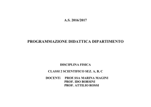 A.S. 2016/2017 PROGRAMMAZIONE DIDATTICA DIPARTIMENTO
