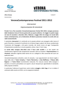 Comunicato Stampa - Verona Contemporanea Festival