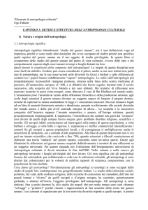 capitolo 1: genesi e struttura dell`antropologia culturale