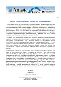 Alcune considerazioni sul processo di accreditamento L