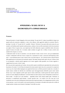INTRODUZIONE a &ldquo;SO QUEL CHE FAI&rdquo; di