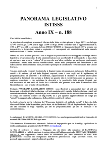 1 PANORAMA LEGISLATIVO ISTISSS Anno IX – n. 188 Care lettrici