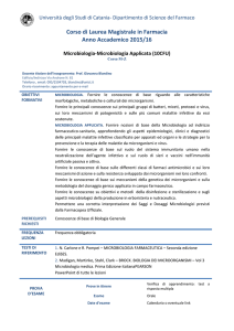 Programma di Microbiologia e Microbiologia Clinica Corso M-Z