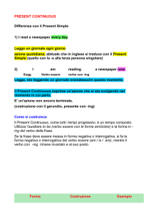 PRESENT CONTINUOUS Differenza con il Present Simple 1) I read