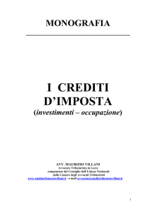 credito d`imposta - Studio Tributario Villani