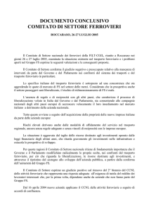 Il documento del comitato di settore riunito a Roccaraso