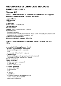 PROGRAMMA DI CHIMICA E BIOLOGIA ANNO 2012/2013 Classe