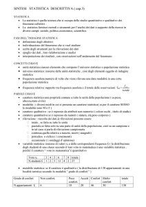 SINTESI STATISTICA DESCRITTIVA ( cap