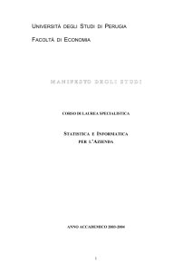 Accesso e durata - Dipartimento di Economia, Finanza e Statistica