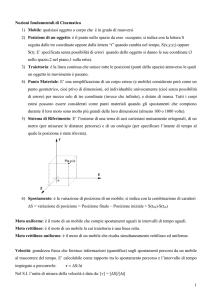 Nozioni fondamentali di Cinematica