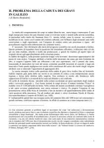 IL PROBLEMA DELLA CADUTA DEI GRAVI IN GALILEO