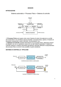 SENSORI INTRODUZIONE Sistema automatico = Processo Fisico +