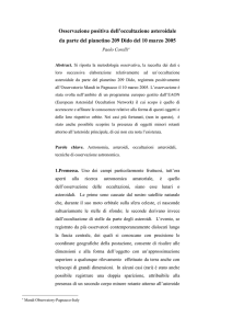 Osservazione positiva dell`occultazione asteroidale da parte del