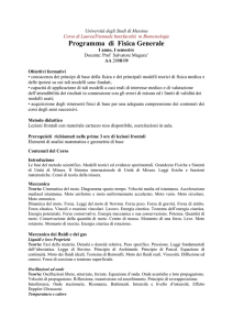 FISICA GENERALE - Facoltà di Medicina e Chirurgia di Messina