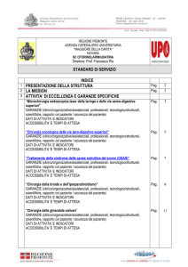 standard di servizio - Maggiore della Carità