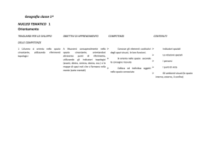 Geografia classe 1^ NUCLEO TEMATICO 1 Orientamento