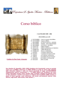 Corso biblico Guidato da Don Sante Attanasio CALENDARIO 2005
