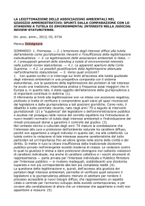 M. Delsignore, La legittimazione delle associazioni ambientali nel