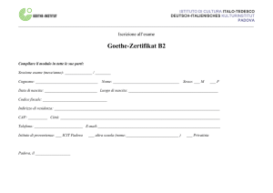 modulo di iscrizione Goethe-Zertifikat B2
