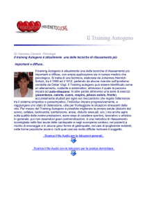 Dr.Vanessa Cavasin Psicologa Il training Autogeno è attualmente