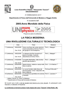 La locandina dell`iniziativa - Università di Modena e Reggio Emilia