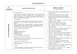 moduli didattici e obiettivi di Matematica e Fisica