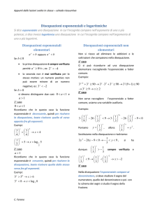 Disequazioni esponenziali e logaritmiche