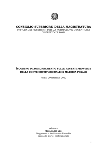 CONSIGLIO SUPERIORE DELLA MAGISTRATURA UFFICIO DEI