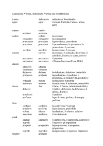 Lateinische Verben, italienische Verben und Wortfamilien