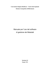 Manuale per il SW di gestione dei metadati