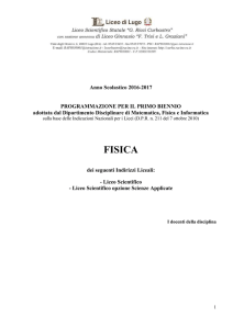 Fisica I-II anno scientifico, scienze applicate