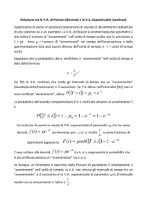Relazione tra la V.A. di Poisson (discreta) e la V.A. Esponenziale