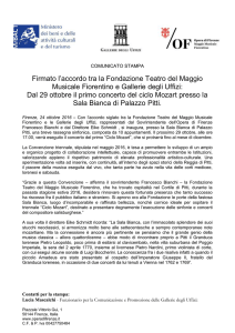 CS - Accordo Fondazione Teatro del Maggio e Gallerie Uffizi