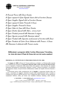 Riflessioni e proposte della Caritas Diocesana Vicentina,