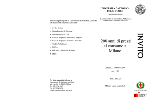 Comune di Milano e - Dipartimento di Economia, Finanza e Statistica